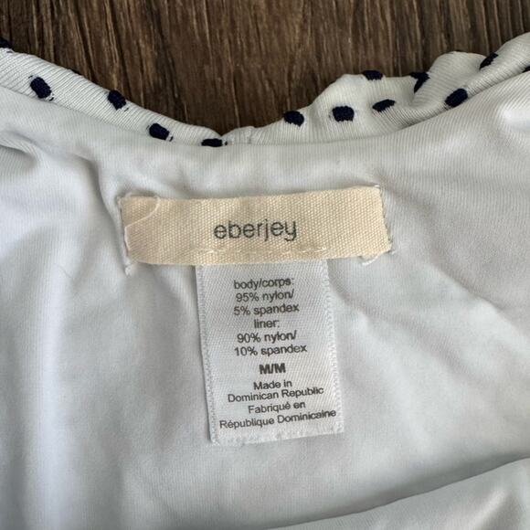 Eberjey Loreta Coastal Dot Ruffle One Piece Swimsuit M - Picture 6 of 9